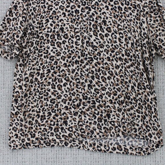 H&M Shirt Mens 2XL Multicolor Leopard Pattern Button Down Short Sleeve Collared - Picture 4 of 9